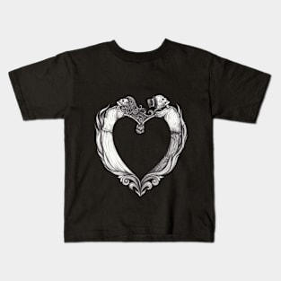 Skeleton lovers fancy vintage heart. Kids T-Shirt